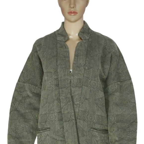 Leon & Harper Kali Veste Kimono Imprime Noir Jacket NWT L - Picture 3 of 6